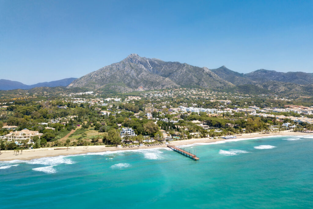 Marbella golden mile with mountain view